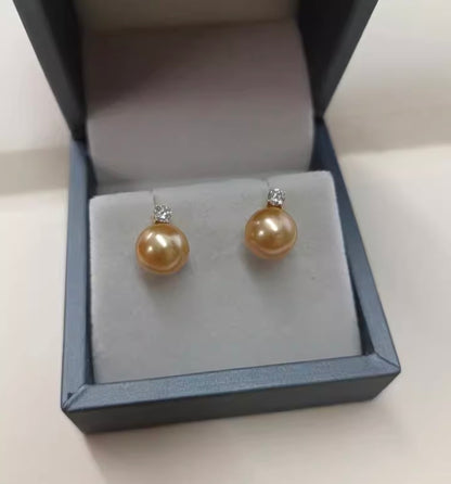 K18YG ゴールデンパール 南洋真珠 18K イエローゴールド ゴールドパール ピアス スタッドピアス 一粒