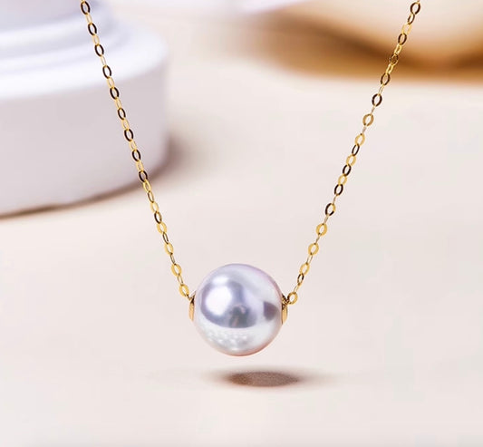 K18YG 白蝶真珠 オーストラリア産 ホワイトパール 一粒ペンダント スルーネックレス イエローゴールド 18k white pearl pendant