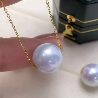 K18YG 白蝶真珠 オーストラリア産 ホワイトパール 一粒ペンダント スルーネックレス イエローゴールド 18k white pearl pendant