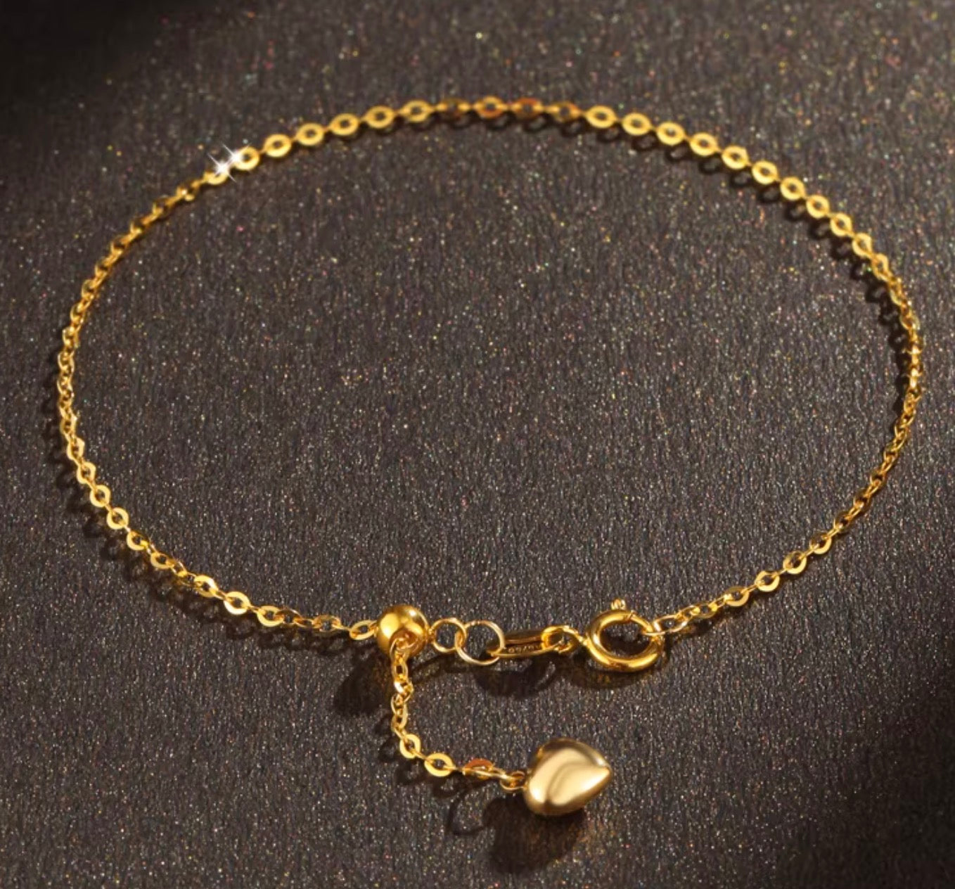 k18yg wg pg chain bracelet heart