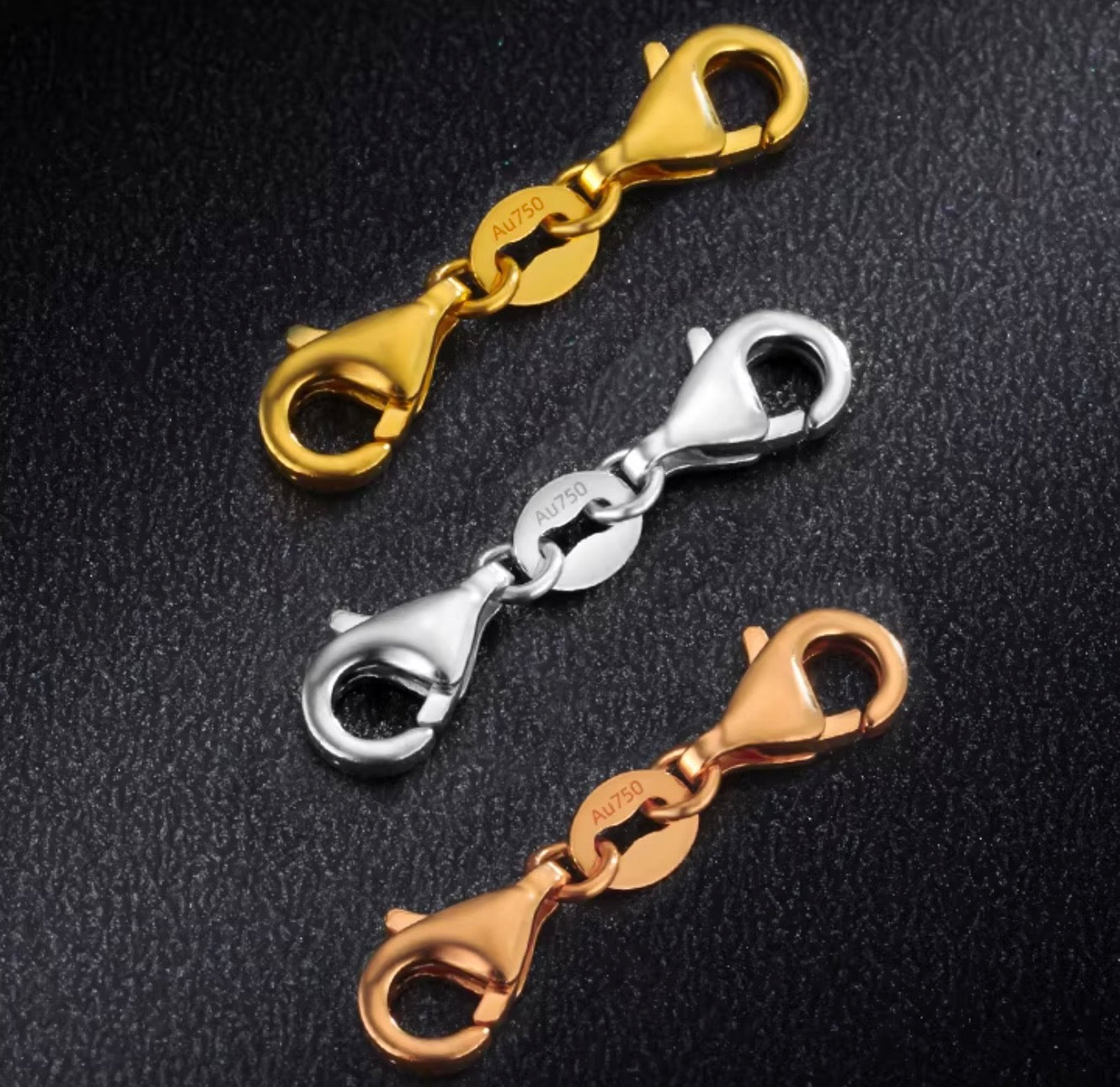 K18YG WG PG ロブスタークラスプ 引き輪 連結パーツ 着脱 長さ調整 両端ロブスター ネックレスパーツ 繋ぎ