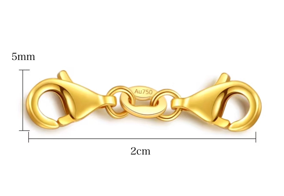 K18YG WG PG ロブスタークラスプ 引き輪 連結パーツ 着脱 長さ調整 両端ロブスター ネックレスパーツ 繋ぎ