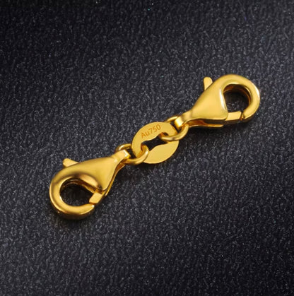 K18YG WG PG ロブスタークラスプ 引き輪 連結パーツ 着脱 長さ調整 両端ロブスター ネックレスパーツ 繋ぎ