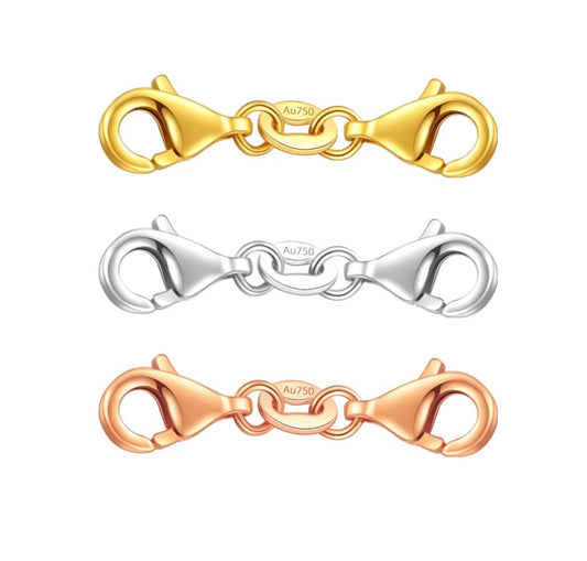 K18YG WG PG ロブスタークラスプ 引き輪 連結パーツ 着脱 長さ調整 両端ロブスター ネックレスパーツ 繋ぎ