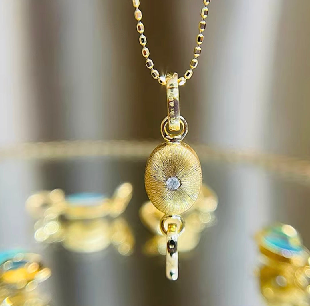 K18YG ブラックオパール クラスプ パーツ ダイヤモンド チャーム ダイヤ 18K チェーンパーツ ペンダントパーツ オパール K18 YG オーバル