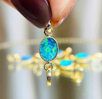 K18YG ブラックオパール クラスプ パーツ ダイヤモンド チャーム ダイヤ 18K チェーンパーツ ペンダントパーツ オパール K18 YG オーバル