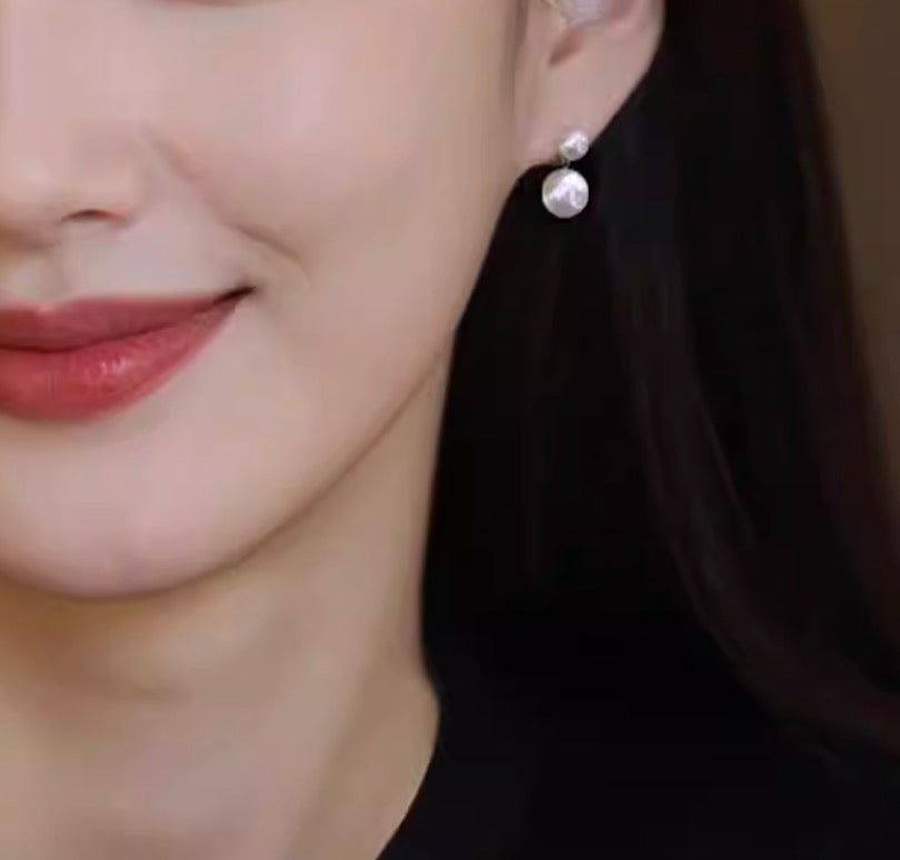 K18YG あこや真珠 パール ピアス スタッドピアス 揺れる 双子 ツイン ダブルパール イエローゴールド YG 18K あこや アコヤ真珠