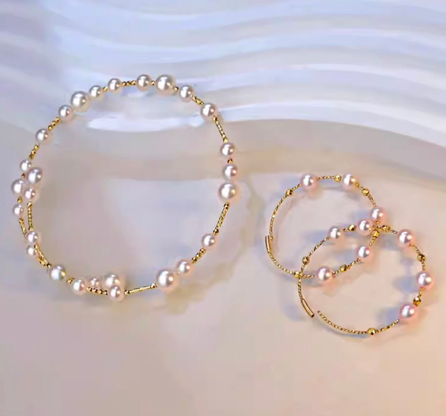 K14YG あこや真珠 パール ピアス フープピアス ワイヤーフープ イエローゴールド YG 14K あこや アコヤ真珠 弾力 ワイヤー リングピアス