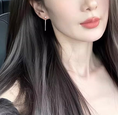 K18YG あこや真珠 パール ピアス スタッドピアス 揺れる スティック イエローゴールド  アコヤ真珠 ロングピアス プレート