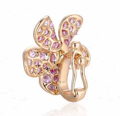 K18YG ペンダント チャーム 花 バチカン パーツ 18K ダイヤモンド ダイヤ チェーンパーツ クラスプ K18