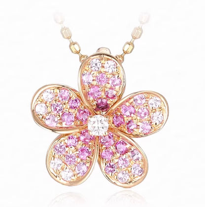 K18YG ペンダント チャーム 花 バチカン パーツ 18K ダイヤモンド ダイヤ チェーンパーツ クラスプ K18