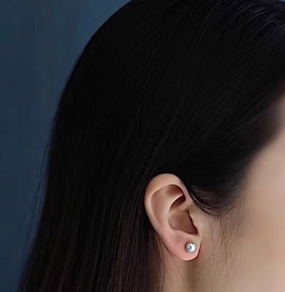 K18WG 灰色あこや パール ピアス スタッドピアス 一粒 ホワイトゴールド WG 18K あこや アコヤ真珠 グレー グレーパール シルバー ブルー