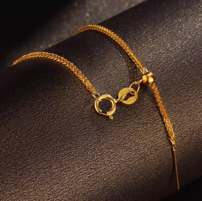 K18YG WG PG ブレスレット 1.5mm~ チェーンブレスレット ショパンチェーン 18k スライド式アジャスターチェーン 調整チェーン