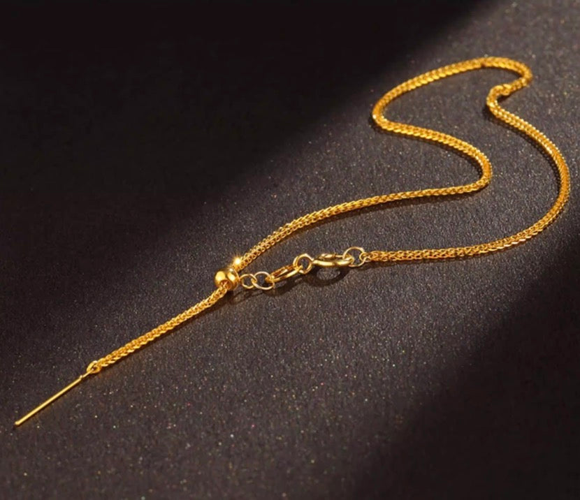 K18YG WG PG ブレスレット 1.5mm~ チェーンブレスレット ショパンチェーン 18k スライド式アジャスターチェーン 調整チェーン