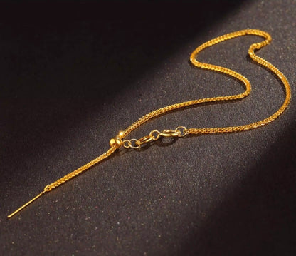 K18YG WG PG ブレスレット 1.5mm~ チェーンブレスレット ショパンチェーン 18k スライド式アジャスターチェーン 調整チェーン