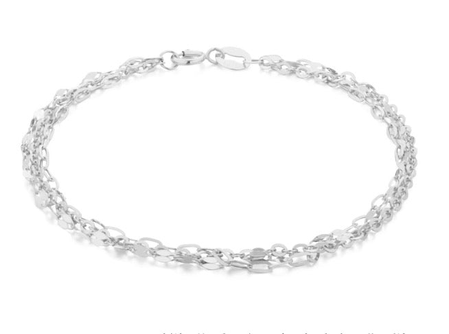 K18YG WG PG ３連 ブレスレット チェーンブレスレット 18k 15cm~ 三連 トリプルチェーン あずきチェーン オーバル ペタルチェーン