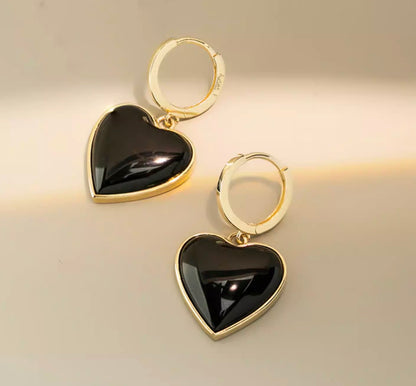 K14YG ぷっくりハート ピアス カーネリアン イエローゴールド 14K チャーム レッドカーネリアン 揺れる