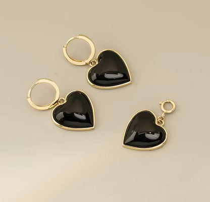 K14YG ぷっくりハート ピアス カーネリアン イエローゴールド 14K チャーム レッドカーネリアン 揺れる
