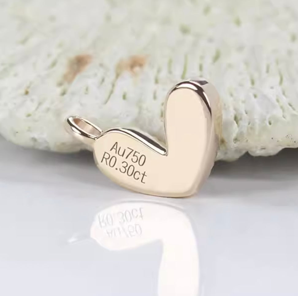 K18YG 天然ピジョンブラッドルビー ハート ペンダント ネックレス 18K イエローゴールド ハート型 小ぶり