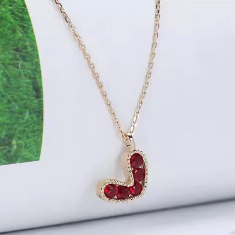 K18YG 天然ピジョンブラッドルビー ハート ペンダント ネックレス 18K イエローゴールド ハート型 小ぶり