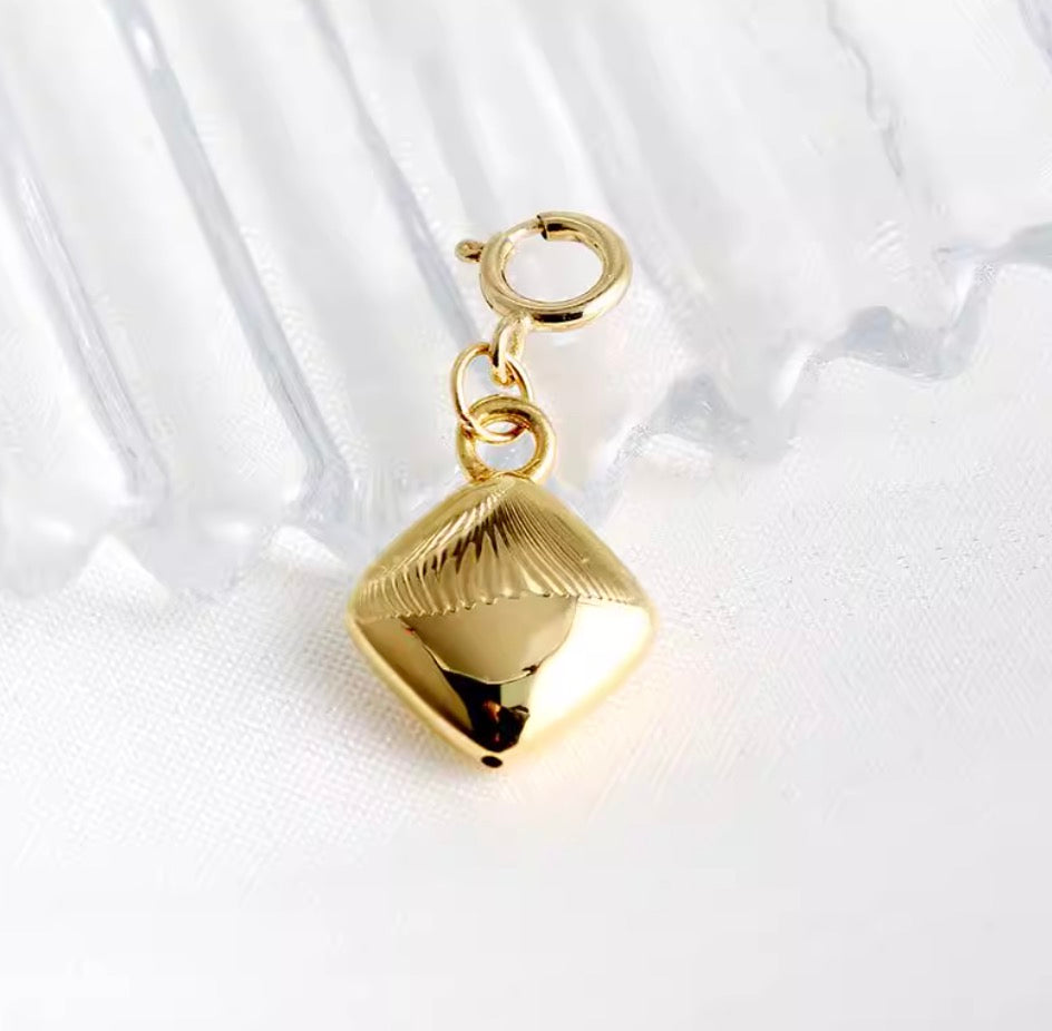 K18YG チャーム ペンダント ハート ティアドロップ 三角形 スクエア エンドパーツ 18k 引き輪