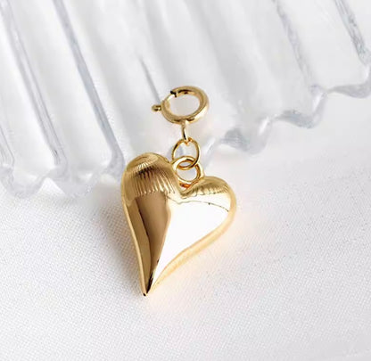 K18YG チャーム ペンダント ハート ティアドロップ 三角形 スクエア エンドパーツ 18k 引き輪