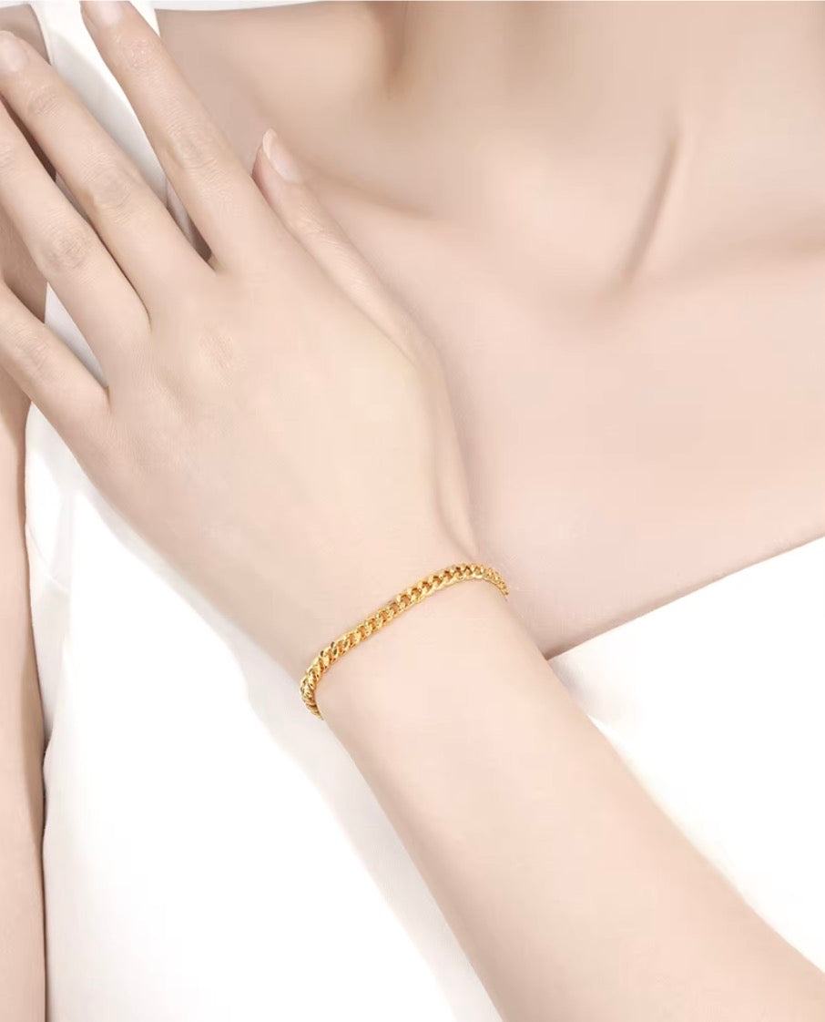 K18YG 喜平チェーン ブレスレット 18K チェーンブレスレット レディース メンズ 太め 喜平 イエローゴールド ブレス