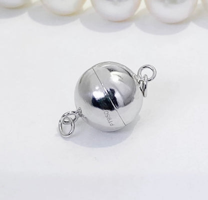 PT950 留め金具 留め具 プラチナ 球体 丸 パール用 ネックレス用 チャーム 磁石 マグネット ジュエリーパーツ ワンタッチ クラスプ DIY