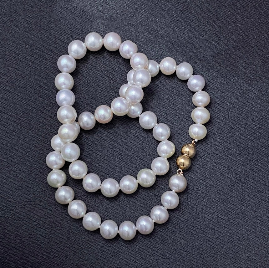 K18YG WG 留め金具 留め具 球体 丸 パール用 ネックレス用 チャーム 磁石 マグネット ジュエリーパーツ ワンタッチ クラスプ