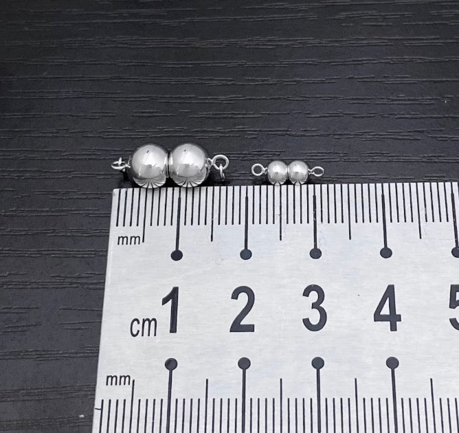 K18YG WG 留め金具 留め具 球体 丸 パール用 ネックレス用 チャーム 磁石 マグネット ジュエリーパーツ ワンタッチ クラスプ