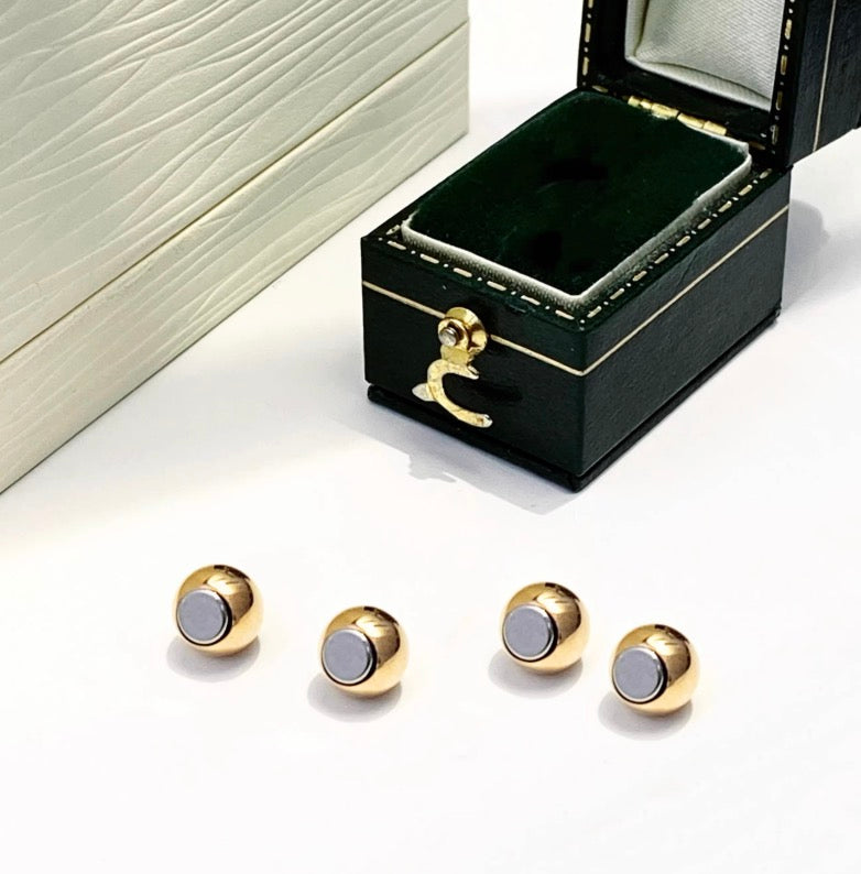 K18YG WG 留め金具 留め具 球体 丸 パール用 ネックレス用 チャーム 磁石 マグネット ジュエリーパーツ ワンタッチ クラスプ