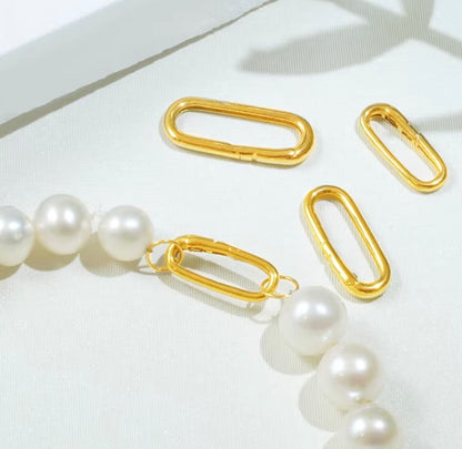 K18YG WG オーバルクラスプ スナップ開口 チャーム 18K チェーンパーツ 留め具 アジャスター イエローゴールド ホワイトゴールド コマ