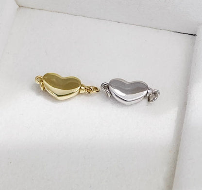 K14 K18YG WG 留め金具 留め具 ハート パール用 ネックレス用 チャーム 中留め ロック式 プッシュ式 ジュエリーパーツ クラスプ