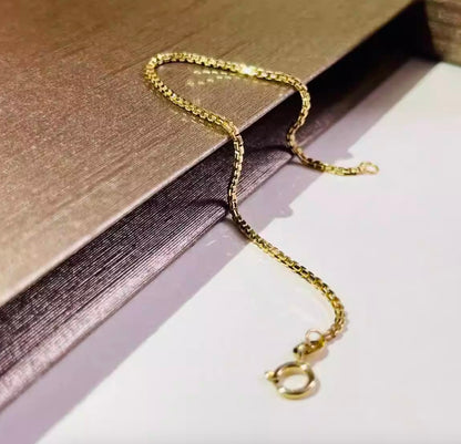 K18YG ベネチアンボックスチェーン ブレスレット イエローゴールド 18K 18金 レディース メンズ 1.4mm