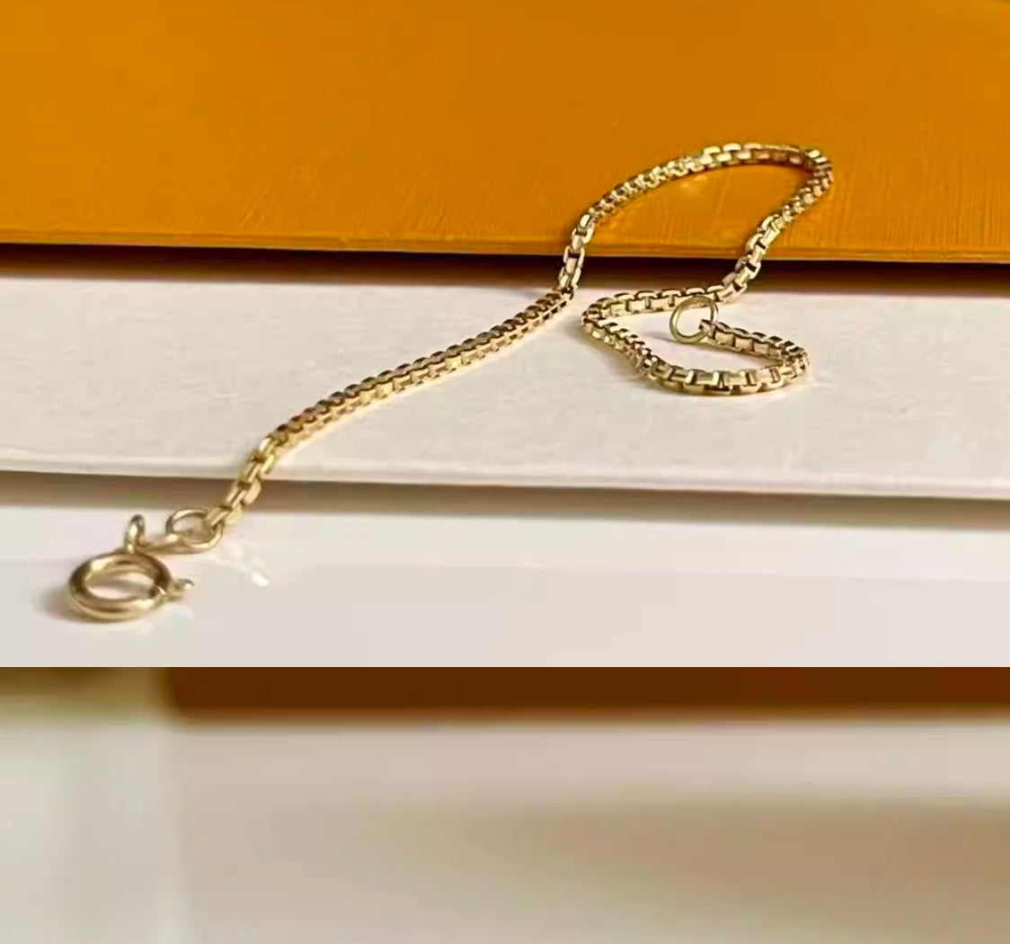 K18YG ベネチアンボックスチェーン ブレスレット イエローゴールド 18K 18金 レディース メンズ 1.4mm