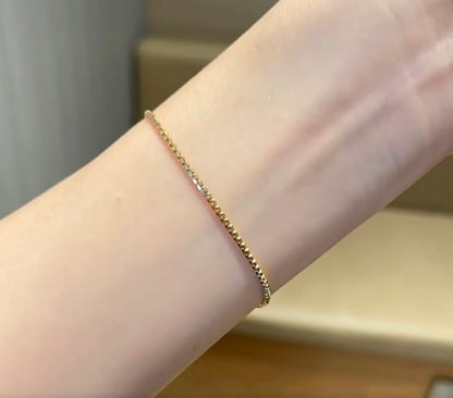 K18YG ベネチアンボックスチェーン ブレスレット イエローゴールド 18K 18金 レディース メンズ 1.4mm