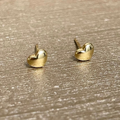 K18YG スタッドピアス ミニ ハート イタリアンジュエリー 18k イエローゴールド 小さめ ぷっくり 鏡面