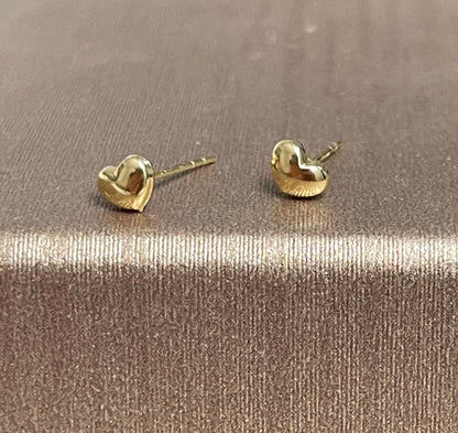 K18YG スタッドピアス ミニ ハート イタリアンジュエリー 18k イエローゴールド 小さめ ぷっくり 鏡面