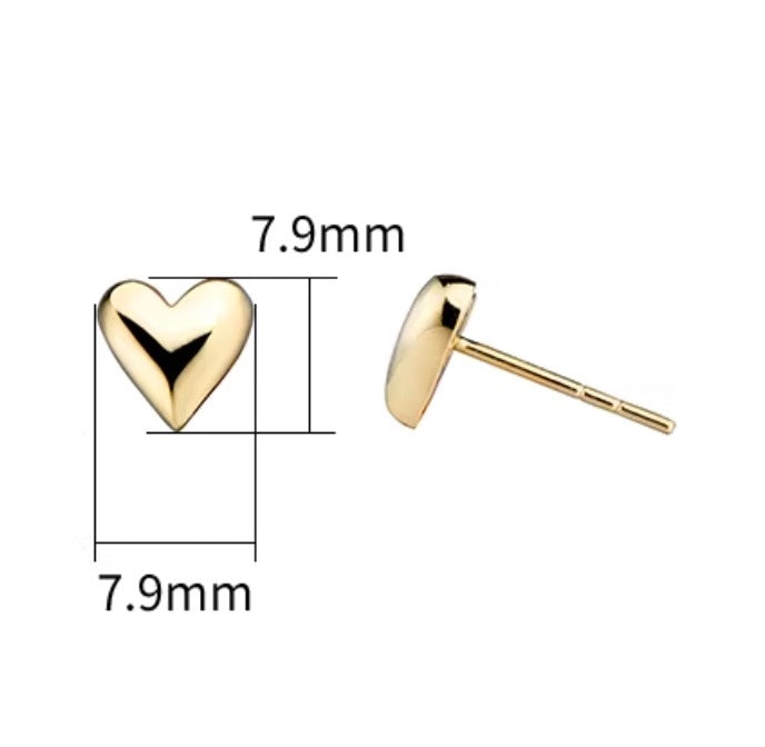 K18YG スタッドピアス ハート イエローゴールド 18K 18金 ピアス 中空ピアス 鏡面 ミニ 小さめ