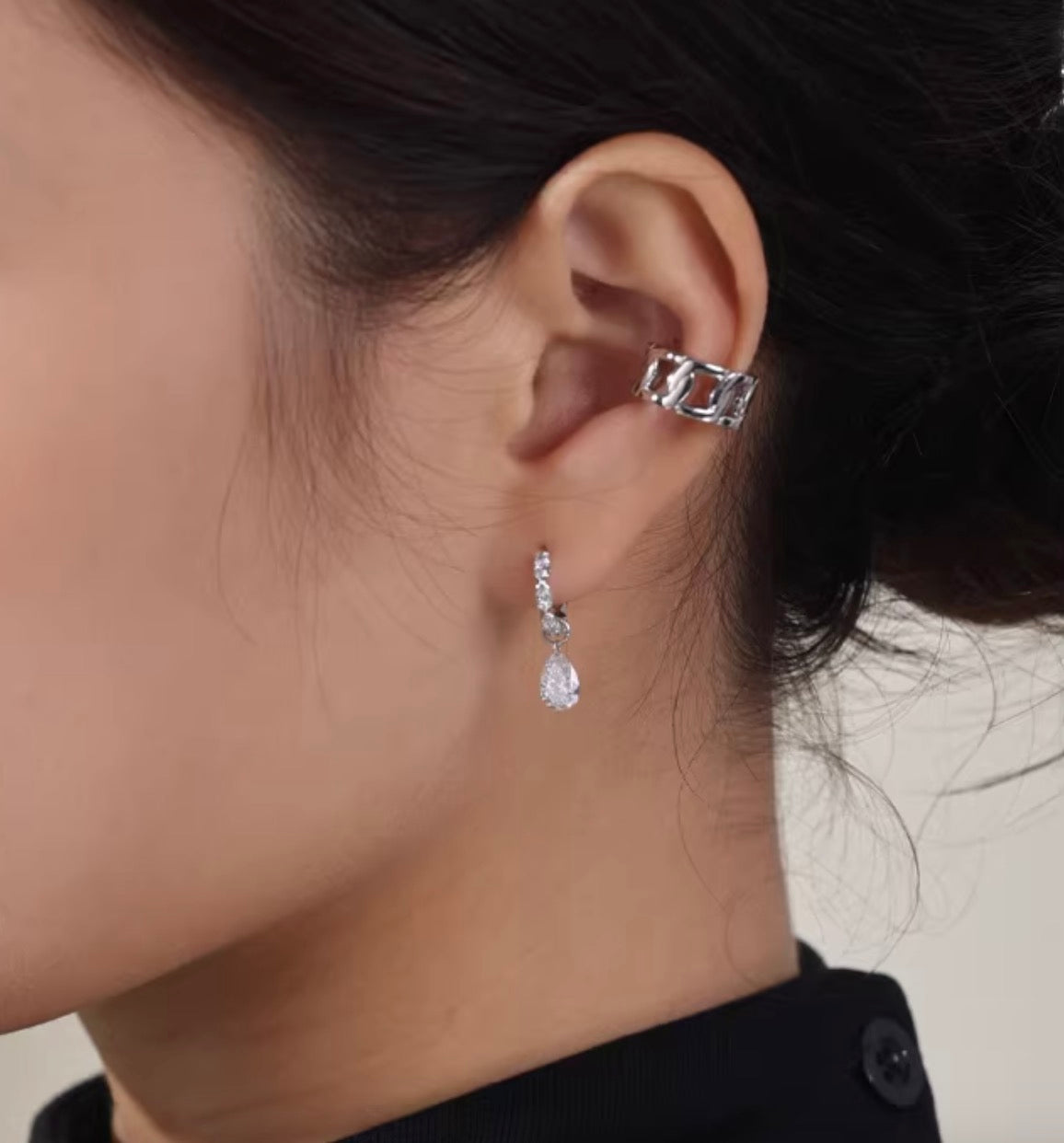 K18YG WG 喜平 イヤーカフ 18k イエローゴールド ホワイトゴールド 18金 シングル イヤーカフ 片耳用 中空 メンズ レディース