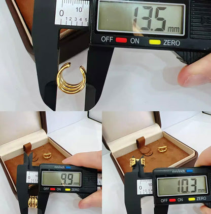 K18YG イヤーカフ 3連 18k イエローゴールド 三連 シングル 片耳用 中空 メンズ レディース