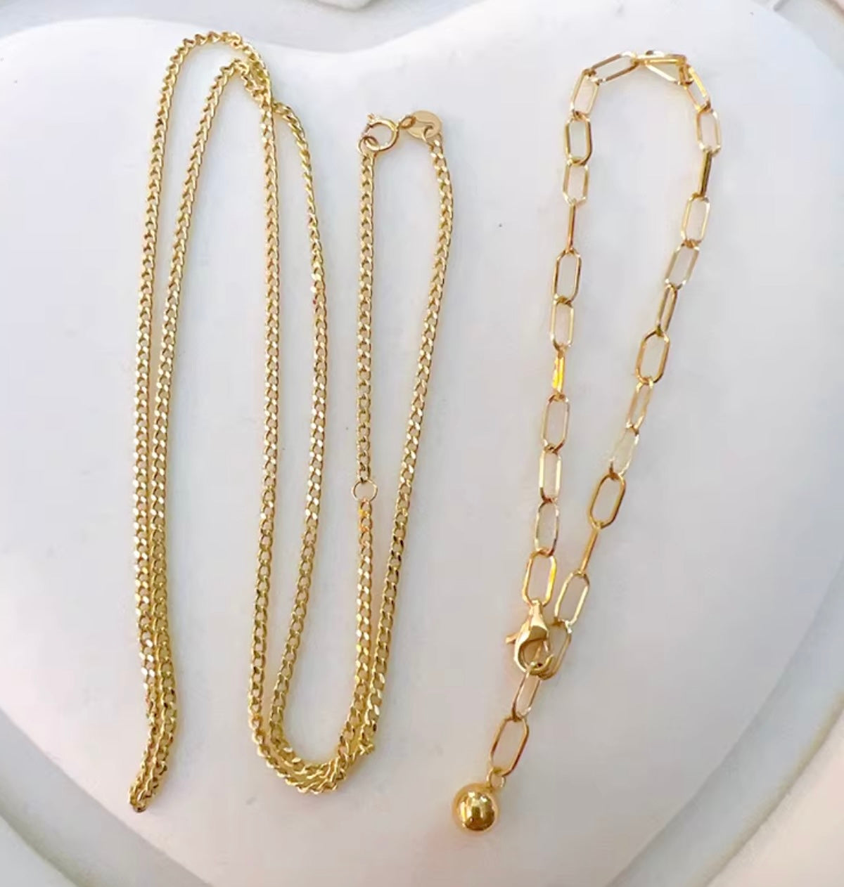 K18YG 喜平ネックレス ペーパークリップブレスレット 18K 2連 ミックスチェーン