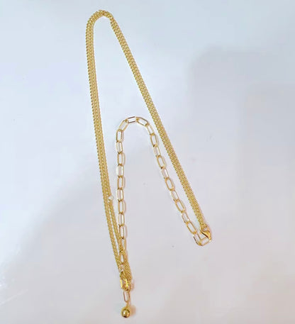 K18YG 喜平ネックレス ペーパークリップブレスレット 18K 2連 ミックスチェーン