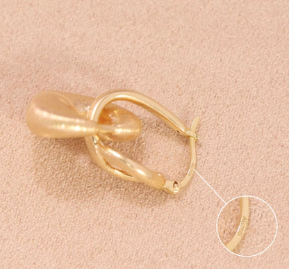 K18YG ハート 2way リングピアス 18K ヘアライン 艶消し フープ 中空  やすり加工 チャーム 揺れる