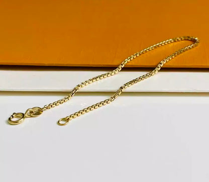K18YG ボックスチェーン ベネチアンチェーン ブレスレット メンズ レディース 18k