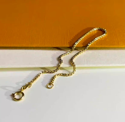 K18YG ボックスチェーン ベネチアンチェーン ブレスレット メンズ レディース 18k