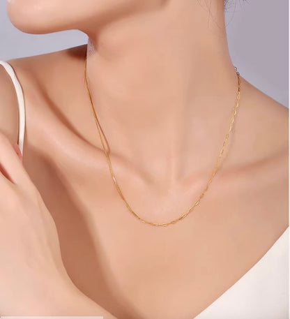 K18YG WG PG ミックスチェーン ネックレス コンビチェーン デザインチェーン 18K オーバルチェーン ペーパークリップ ショパンチェーン