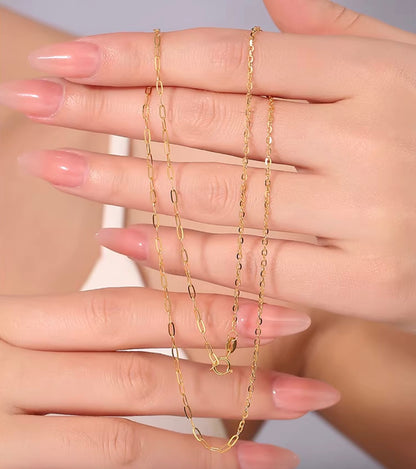 K18YG WG PG ミックスチェーン ネックレス コンビチェーン デザインチェーン 18K オーバルチェーン あずきチェーン ペーパークリップ