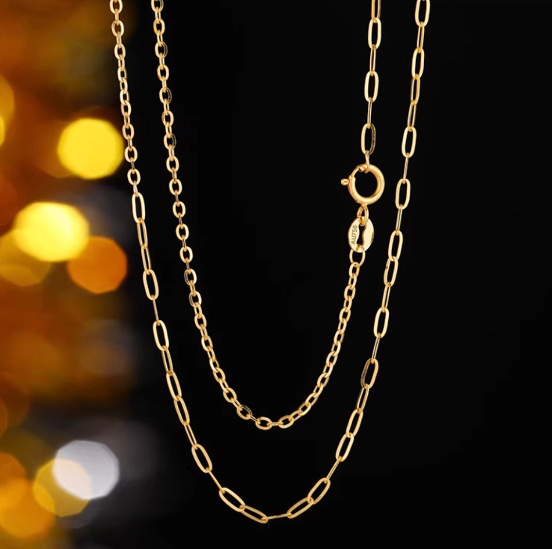 K18YG WG PG ミックスチェーン ネックレス コンビチェーン デザインチェーン 18K オーバルチェーン あずきチェーン ペーパークリップ