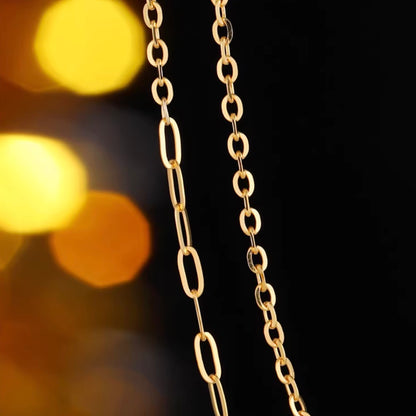 K18YG WG PG ミックスチェーン ネックレス コンビチェーン デザインチェーン 18K オーバルチェーン あずきチェーン ペーパークリップ